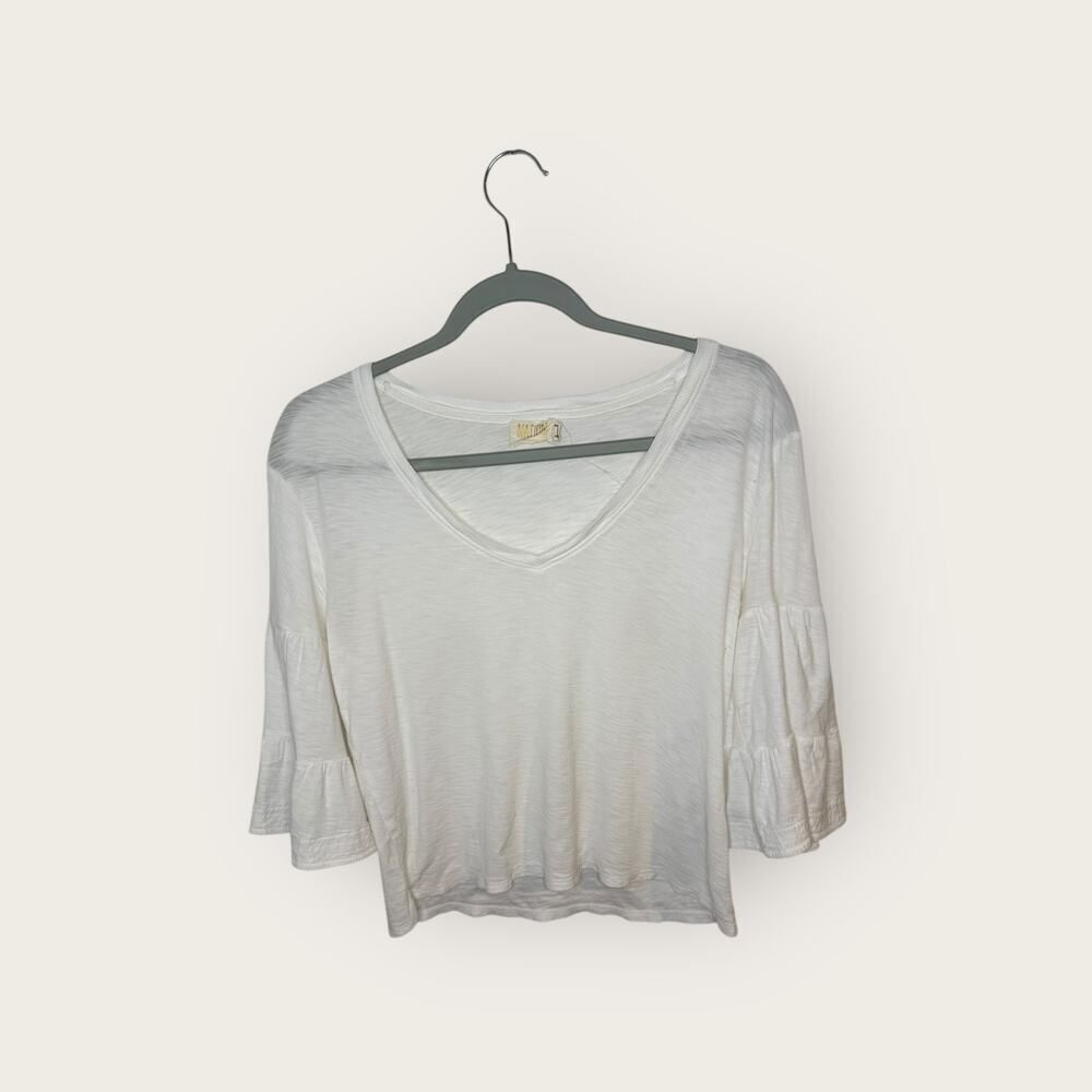 Nation LTD Tiered Sleeve‎ White Balloon Blouse Size Small